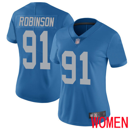 Detroit Lions Limited Blue Women Ahawn Robinson Alternate Jersey NFL Football #91 Vapor Untouchable->women nfl jersey->Women Jersey